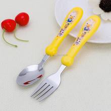 2Pcs/Set Lovely Baby Kids Feeding Spoon Fork Stainless Steel Baby Spoon Flatware -B116 2024 - buy cheap