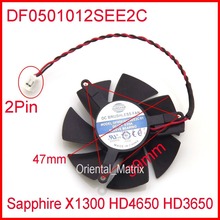 ZUNSHAN DF0501012SEE2C 12V 0.05A 47mm For Sapphire X1300 HD4650 HD3650 Graphics Card Cooler Fan 2Pin 2024 - buy cheap