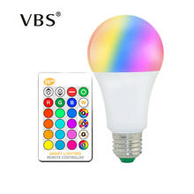 RGB Светодиодная лампа E27 220 в 110 В 2835SMD 5050 SMD 5 Вт 10 Вт 15 Вт RGBW RGBWW Светодиодная лампа полный 16 цветов с ИК-пультом дистанционного управления 2024 - купить недорого