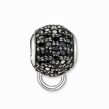 925 Sterling Silver Black CZ Charm Carrier Beads Fit Bracelet Necklace Fashion Thomas Style DIY Accessories Ts Jewelry for Women 2024 - buy cheap