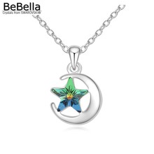 Collar con colgante de estrella y luna de BeBella, hecho con Cristales austriacos de Swarovski, regalo para mujer 2024 - compra barato
