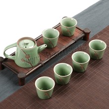 Chaleira de cerâmica para chá, conjunto portátil para chá puer kung fu 2024 - compre barato