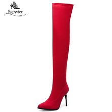 Sgesvit-Botas por encima de la rodilla para mujer, zapatos femeninos de tacón alto fino, de talla grande 31-50, OX647 2024 - compra barato