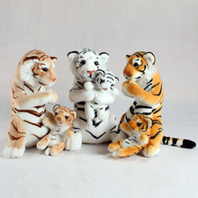 2 шт./лот плюшевая кукла-Тигр для мамы и ребенка, мягкая плюшевая игрушка-Тигр, имитация Реалистичного тигра, реальная жизнь, плюш 2024 - купить недорого