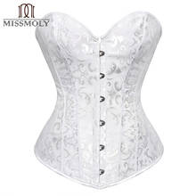 Miss Moly Women's Gothic Steampunk Clothing Brocade Waist Trainer Corset Overbust Top Corsets And Bustiers With G-string S-6XL 2024 - buy cheap