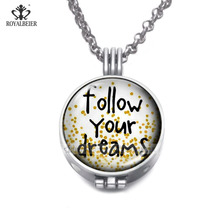 Ожерелье с буквенным принтом RoyalBeier «Follow Your Dreams», подвеска «сделай сам», ожерелье с аромадиффузором эфирного масла и подушечками 2024 - купить недорого