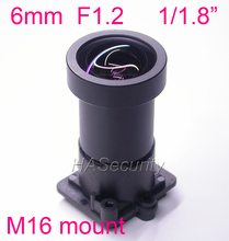 Star Light F1.2 aparture 6mm LENs 2MP 1/1.8" format for image sensor IMX327,IMX307,IMX290,IMX291 camera PCB board module 2024 - buy cheap