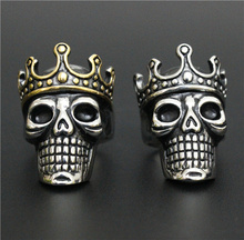 Newest Golden Fashion Crown Ring 316L Stainless Steel Fast Shipment Punk Style Skull Ring 2024 - buy cheap