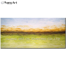 Hand Painted Modern Lemon Green Landscape Oil Picture Wall Art Simple Abstract Oil Painting On Canvas Painting for Home Decor 2024 - buy cheap