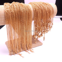 wholesale 10pcs Women's Stainless Steel Gold Tone Oval Link  Chain Necklace Thine 2mm wide 20'' 2024 - buy cheap