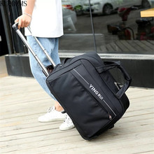 KLQDZMS Fashion Oxford Travel  Bags on Wheels Men Women Waterproof Rolling Luggage Trolley Wheeled Bags 2024 - buy cheap
