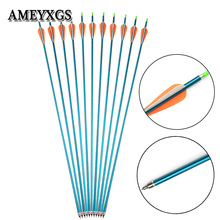 6 шт./12 шт., для стрельбы из лука, позвоночника 500, Алюминиевая стрела, сменная стрела, авиационный алюминиевый вал для наружной стрельбы, аксессуары 2024 - купить недорого