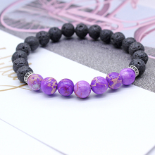 DIY Yoga Energy Healing Balance Chakra Bracelet Natural Stone Bead Buddha Bracelets For Women Purple Volcanic rocks 2024 - buy cheap