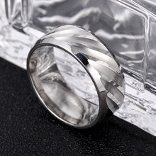 Mangosky 8mm prata anel de aço inoxidável onda de água anéis para homem e mulher personalizado anéis personalizar anel gravado 2024 - compre barato