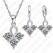 Nice Women Wedding Jewelry 925 Sterling Silver Cubic Zircon Cherry Shape Pendant  Jewelry Set Wholesale Factory Price 2024 - buy cheap