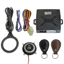 BANVIE кожаный ключ автомобильной сигнализации, кнопка запуска и остановки двигателя, RFID-замок, переключатель зажигания, бесключевая Система ... 2024 - купить недорого