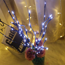 Lámpara LED de rama de sauce para el hogar, luces florales de 20 bombillas, decoración de jardín, regalo de cumpleaños y Navidad, Año Nuevo 2024 - compra barato