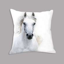 Animal White Horse Seat Cushion Plush Throw Pillow Square Pillowcase 45x45cm Decorative Cushion for Sofa Home Decor 2024 - buy cheap