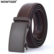 WOWTIGER-Cinturón de cuero de vaca para Hombre, de alta calidad, automático, de lujo, marrón, 35mm 2024 - compra barato