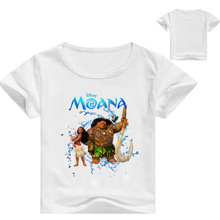 2018 летний топ moana, детская одежда, топы, футболки, футболки для девочек, хлопковая детская одежда с принтом, детские топы для девочек 2024 - купить недорого