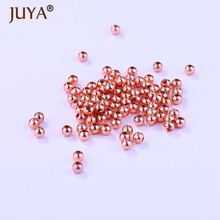 Cuentas redondas de cobre para fabricación de joyas, oro rosa, negro, 4mm, 5mm, 6mm, 8mm, accesorios para pulseras y collares 2024 - compra barato