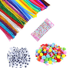 500 pcs Chenille Stems Set Pipe Cleaners Wiggle Googly Eyes Children Kids Plush Crafts Colorful Pipe Cleaner Handmade DIY Craft 2024 - buy cheap