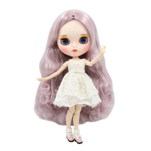 ICY DBS Blyth Doll white skin beautiful purple mixed color curls 1/6 JOINT body new matte face with eyebrows Lip gloss DIY toy 2024 - buy cheap