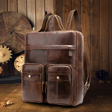 WESTAL Men's Leather Backpack School Bagpack Genuine Leather Laptop Backpack for Men Travel Backpacks for Teenager Men's Bags 2024 - buy cheap