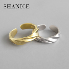 SHANICE Gold Color Irregular Twist Gloss and Matte Finish Simple Ring 925 Sterling Silver Open Ring For Women Anti-Allergy 2024 - buy cheap