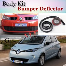 Дефлектор губ бампера для Renault Zoe, передняя юбка спойлера ДЛЯ TopGear для тюнинга автомобиля, комплект кузова, полоса 2024 - купить недорого