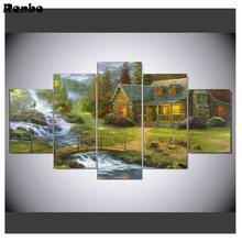 full drill square resin Diamond embroidery house/Trees/rivers 5D DIY diamond painting Cross Stitch Multi-picture home decoration 2024 - buy cheap