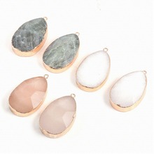 Natural Stone Pendant AAA Rose Quartzse Flash Labradorite Stone Necklace Pendants Charms for Jewelry Making DIY Necklaces 2024 - buy cheap