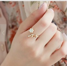 Moda trenzado anillos Midi hojas de diamantes de imitación Wishful anillo de apertura de las mujeres accesorios anillo 2024 - compra barato