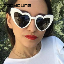 Coojovem óculos de sol feminino formato de coração, óculos de sol retrô amor em forma de coração para mulheres, modelo de marca com uv400 2024 - compre barato
