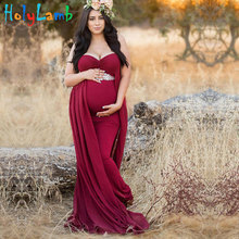 11.11 Maternity Dresses For Photo Shooting V-Neck Dress Maternity Photography  Sleeveless Pregnancy Dress Maternity Grown 2024 - buy cheap