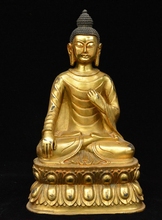 Conjunto de estatua de Buda Sakyamuni de 11 "tibetano, budismo, bronce dorado Shakyamuni Amitabha 2024 - compra barato