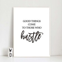 Abstract Posters Good Things Hustle Abstract Hd Print Canvas Painting Inspirational Typography Quote Art Home Decor Wall Picture 2024 - buy cheap