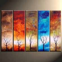 Hand Painted Modern Tree Picture On Canvas Abstract  Landscape Oil Painting Handande Living Room Wall Decor Art Hang Paintings 2024 - buy cheap