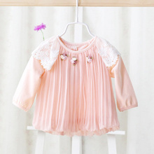 2019 spring autumn new style chiffon long-sleeved T-shirt baby girls infant cute baby fashion beautiful flower shirt tops tees 2024 - buy cheap