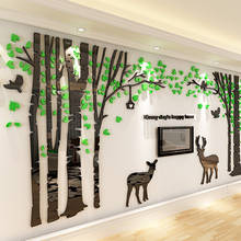 Креативные большие 3D акриловые Трехмерные настенные наклейки с изображением лесного оленя, декоративные настенные наклейки для гостиной, спальни, телевизора 2024 - купить недорого