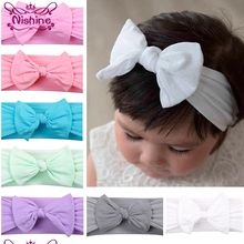 Nishine Cotton Blend Nylon Bow Children Kids Headbands Hair Bows Turban Knot Head Wrap Girls Headwear Birthday Gift Photo Shoot 2024 - buy cheap