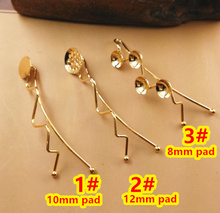 Gold Color 10mm,12mm Barrettes Hair Bobby Pin clips with Flat pad Tray,DIY Jewelry Findings Accessories 100pcs 2024 - buy cheap