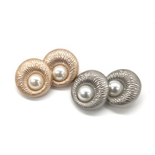 10 Pcs/lot High Grade Imitation Pearl Decorated Buttons Metal Buttons for Overcoat Jacket Decoration Diy Garment Sewing Material 2024 - buy cheap