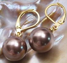 12mm Round shell pearl jewelry drop earrings 2024 - buy cheap