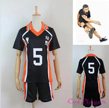 New Karasuno High School Club Anime Haikyuu!! Cosplay Costume No.5 Ryuunosuke Tanaka Jerseys Uniform Sets 2024 - buy cheap