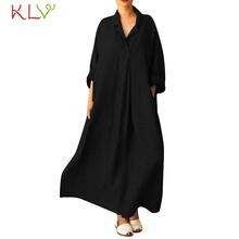 Платье женское, длинное, винтажное, из хлопка и льна 2024 - купить недорого
