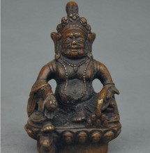 YM  316   Old Tibet Buddhist Bronze Wealth God Yellow Jambhala Buddha Statue Figurine 2024 - buy cheap