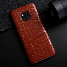 Genuine Leather Back Cover Case for Huawei Mate 20 Pro Crocodile Grain Coque Handmade Classic Capas Brand Original Real Leather 2024 - buy cheap