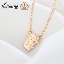 QIMING Tiny Australia Koala Children Necklace For Women Female Lovely Bohemia Korean Jewelry Gold Cute Baby Animal Necklaces 2024 - buy cheap