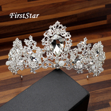 Handmade Prata Rhinestone Noiva Cabeça Coroa Diadema Tiara Tiara de Casamento Frisado De Cristal Diamante Nupcial do baile de Finalistas Do Vintage Para Meninas 2024 - compre barato